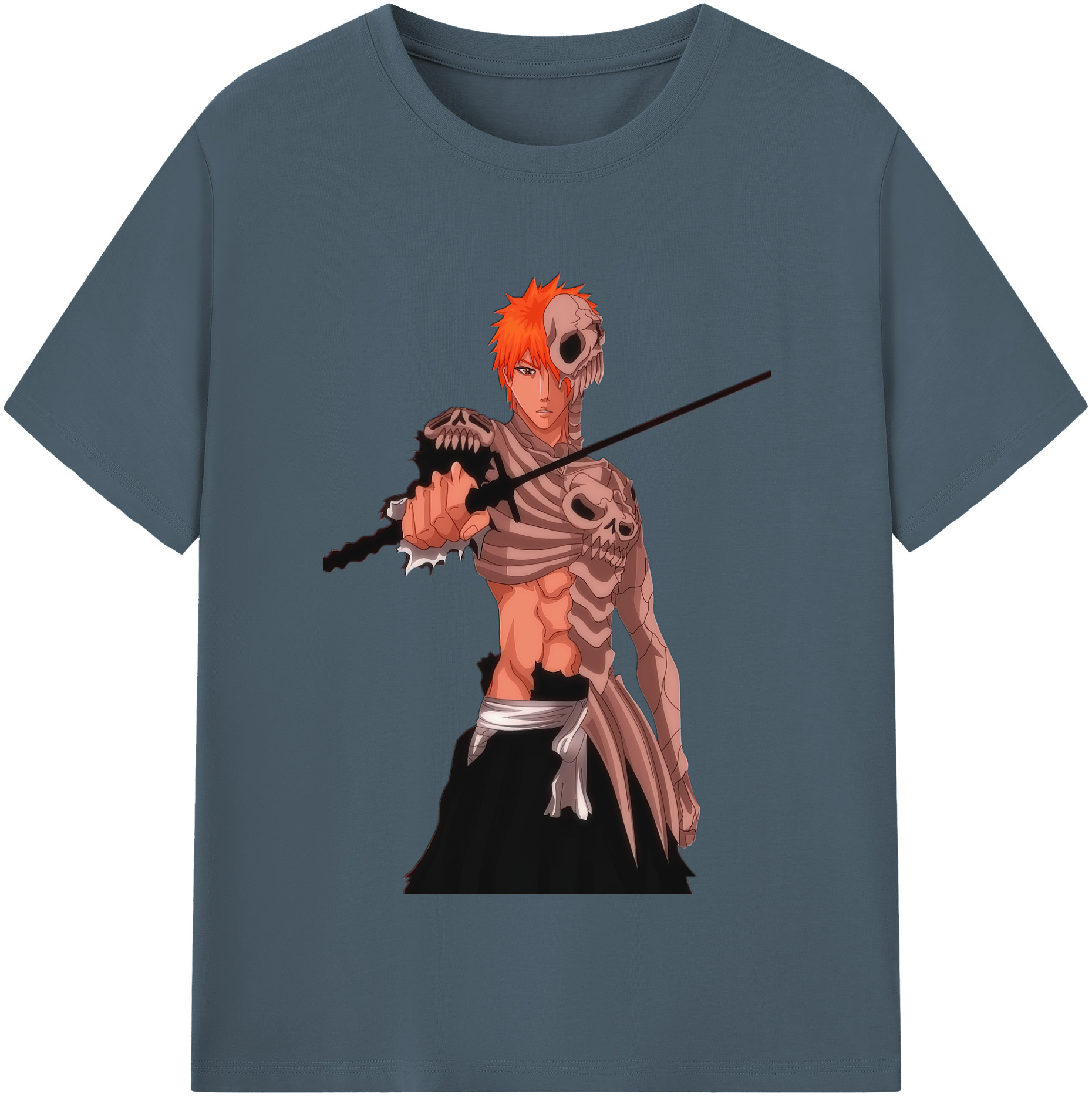 （画像用） ブリーチ 黒崎一護（くろさき いちご）BLEACH Kurosaki Ichigo 綿100％半袖Tシャツ（フロントプリント）